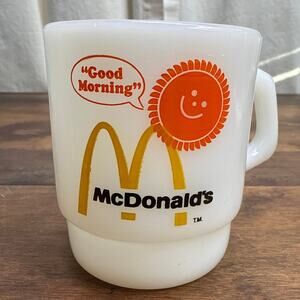 Fire King Anchor Hocking Vintage Ovenproof White Milk Glass McDonald's Mug Cup